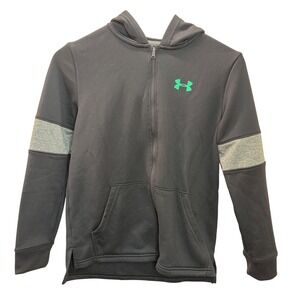 Under Armour Kids Youth Boys‎ Girls Black Zip Up Hoodie Sweatshirt Size M
